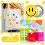 40 Pièces Smile Badges avec Épingle,Smile Badges Métal Ronds Souriants Badges Forfait Individuel Smile Épingles à Badge pour Déc