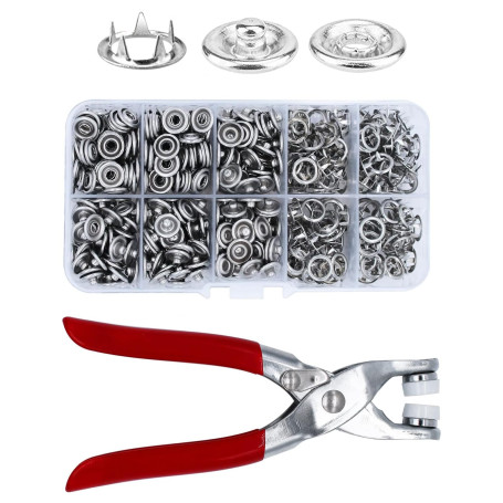 DALAETUS 200 Boutons Pression Kits avec Pinces