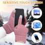 RIBSUQA Lot de 4 paires de gants d'hiver chauds pour femme pour écran tactile, gants en tricot thermique doux doublé en polaire,
