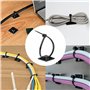 jatimdotin 200pcs Attache Cable, Serre Cable avec 100pcs Support de Base Autocollant, 150mm × 2.5mm Professionnelles Attache Câb