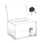 QWORK® Boîte de collecte transparente en acrylique avec serrure à clé