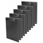 QWORK® Lot de 5 porte-blocs A4 durables, presse-papiers avec couvercle, matériau PP épais avec clip extra résistant, noir