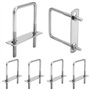QWORK® 6 Pièces boulons en U M6 en acier inoxydable, U-Bolts 80 x 50 mm, capacité de charge élevée, avec écrous et plaque de cad