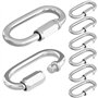 QWORK® Lot de 8 Maillon Rapide M6 - Acier Inoxydable 304 - Mousqueton à Verrouillage Robustes Jusqu'à 280 kg - Accessoires pour