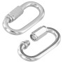 QWORK® Lot de 8 Maillon Rapide M6 - Acier Inoxydable 304 - Mousqueton à Verrouillage Robustes Jusqu'à 280 kg - Accessoires pour 