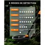 SUNPOW Détecteur de métaux - Détecteur Adulte étanche de précision à 5 Modes avec Profondeur de détection de 11 Pouces, Anti-int