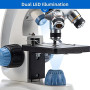 swift SW150 Microscope monoculaire étudiant avec grossissement 40X-1000X, optique en verre, oculaire extra 25X, mise au point gr