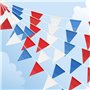 131 pieds/40 Meters Décorations fête banderoles Rouges Blanc et Bleu Bannière de Fanion Triangulaire en Tissu extérieur