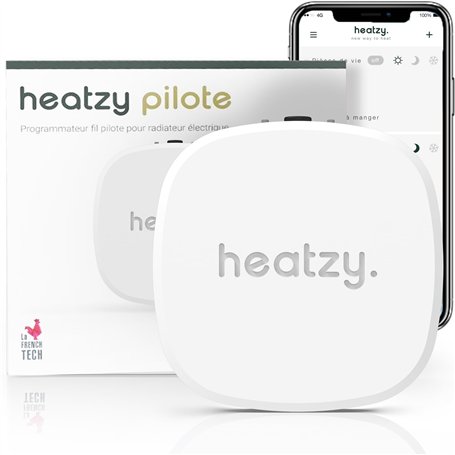 HEATZY - Objet Connecté - Programmateur/Thermostat Connecté et Intelligent Filaire - Pour choisir à distance le mode de chauffe