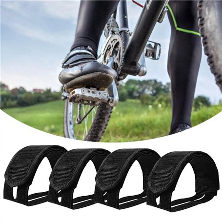 xutong Lot de 2 paires de sangles pour pédales de vélo avec clips d'orteils pour vélo à pignon fixe