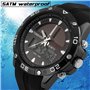 TONSHEN Solaire Montre Bracelet Homme Garçon LED Digital Montre Analogique Quartz Double Temps 50M Etanche Outdoor Tactique Mili