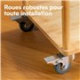 H&S Roulettes pour Meubles - 4x Roulette Charge Lourde Exterieur Max 200kg Meuble Placard Table - Roue Chariot avec Frein Pivota