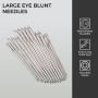 H&S Aiguilles Couture Gros Chas - 15pcs - Pour la Laine ou le Fil - Grande Aiguille à Coudre & a Broder en Acier Inoxydable Émou