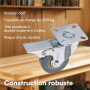 H&S Roulettes pour Meubles - 4x Roulette Charge Lourde Exterieur Max 200kg pour Meuble Placard Table Basse - Roue Chariot avec F