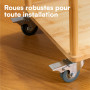 H&S Roulettes pour Meubles - 4x Roulette Charge Lourde Exterieur Max 200kg pour Meuble Placard Table Basse - Roue Chariot avec F