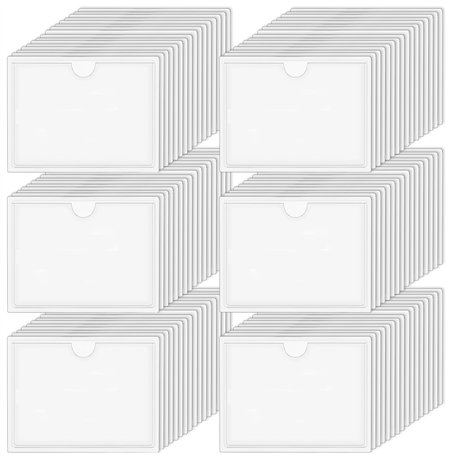 WIYETY Lot de 102 porte-étiquettes autocollants - 6 cm x 10 cm - Pour cartes de visite