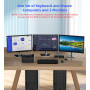 Displayport Commutateur KVM 2 ordinateurs 3 moniteurs – 8K @ 60 Hz 4K @ 120 Hz Commutateurs KVM à trois écrans pour 2 PC partage