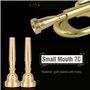 Xrten Embouchure Trompette 7C Plaqué, Accessoires Instrument de Musique(Or)
