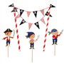 cholinchin Décoration de gâteau décoration de gâteau Pirate garçon d'anniversaire, Guirlande de Fanion de chaîne de décoration d