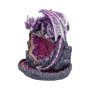 Nemesis Now Crystalline Protector Brûleur d'encens à refoulement Motif géode Dragon Violet 14,2 cm