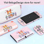 BelugaDesign Corgi Boba OLED Bundle | Carry Case Soft Cover Thumb Grips Kit | Cute Anime Bubble Tea Kawaii Dog Pink Pastel Trave