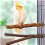 Perchoir Perroquet en Bois Naturel, 6 Pièces Perchoir Oiseaux Jouet Perroquet pour Accessoires de Cage à Oiseaux Canari Perruche