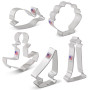 Ann Clark Cookie Cutters Ensemble de 5 emporte-pièces nautique avec livret de recettes, ancre, bateau, phare, coquillage de plag