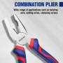 WORKPRO Jeu de 3 Pinces en Acier au Carbone de Qualité avec Poignée Souple, Pince à Bec Long 160mm, Pince Coupante 160mm, Pince