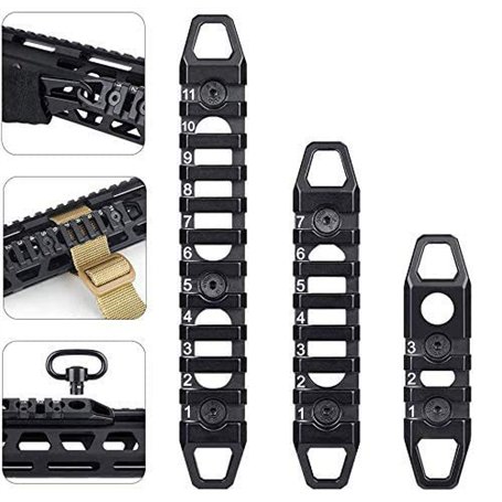 Opaltool 3pcs Aluminium Compatible M-Lok/Rail Picatinny Keymod 3-Slot 7-Slot 11 emplacements Slot M-Lok/Section Keymod Picatinny