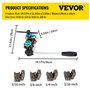 VEVOR Outil d'évasement de conduite de frein, simple, double et à bulles à 45° pour tubes 4,75 mm 6,35 mm 8 mm 9,5 mm adapté au 
