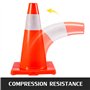 VEVOR Cône Signalisation Réfléchissant 20PCs 45,7 cm, Plot de Chantier avec Base en PVC, Cône de Sécurité avec Colliers Réfléchi