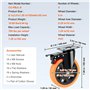 VEVOR Roulettes Pivotantes Lot de 4 Roulettes pour Meubles Industrielles 152,4 mm Roues Silencieuses en PVC avec Frein à Verroui