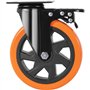 VEVOR Roulettes Pivotantes Lot de 4 Roulettes pour Meubles Industrielles 152,4 mm Roues Silencieuses en PVC avec Frein à Verroui