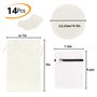 PHOGARY 14PCS Coussinets d'allaitement lavables, Réutilisable Bambou Bio Coussinets d'allaitement avec Sac à Linge et Sac de Ran