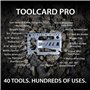 Lever Gear Toolcard Pro avec Pince à billets - Carte de crédit Multi-outils 40 en 1. Élégant Portefeuille multi-outils et pince 