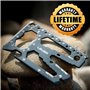 Lever Gear Toolcard Pro avec Pince à billets - Carte de crédit Multi-outils 40 en 1. Élégant Portefeuille multi-outils et pince 