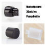 Lot de 2 flacons vides de 30 ml en verre dépoli avec bouchon anti-poussière noir pour produits cosmétiques, émulsion de maquilla
