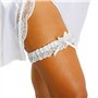 Carufin Bridal Wedding White Lace Porte-jarretelles avec nœud Strass Jambe Manches élastiques Jambe Bague Prom Dance Cosplay Par
