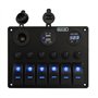 Rupse 6 Gang Panneau de Interrupteur à Bascule 12V/24V Étanche IP65 Panneau de Commutateur pour Bateau Camion Voiture RV Marine
