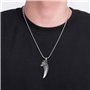 Collier Viking Pendentif Tête de Loup Celtique, Odin Dent de Loup Bijoux en Acier Inoxydable Cadeau Amulette Punk Vintage Nordiq