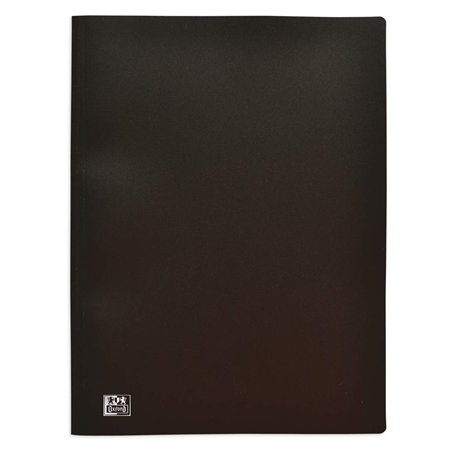 OXFORD Protège-Documents Initial A4 80 vues / 40 Pochettes Couverture Polypro Noir