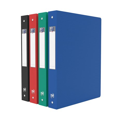 OXFORD Classeur Memphis A4 Dos 40mm 4 Anneaux Ronds Couverture Polypro Coloris Assortis
