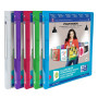 OXFORD Classeur Polyvision A4 Dos 20mm 4 Anneaux Ronds Couverture Polypro Translucide Coloris Assortis