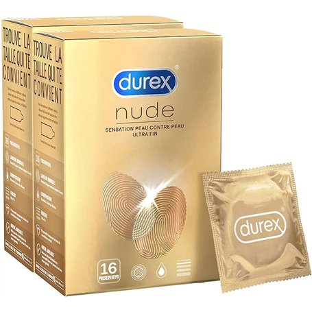 Durex NUDE - 8 Préservatifs pour Homme - Ultra Fins - Sensation Peau Contre Peau (32)