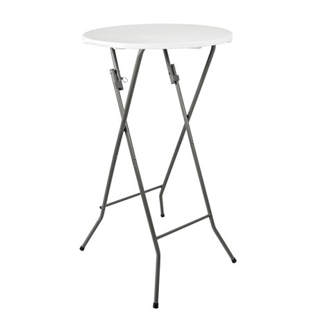 Table mange debout pliable diamètre 60cm hauteur 110cm - Table haute pliante de bar - Plateau résine Structure Acier laquée