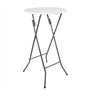 Table mange debout pliable diamètre 60cm hauteur 110cm - Table haute pliante de bar - Plateau résine Structure Acier laquée