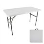 Oxeo Table Pliante Camping 120 x 60cm - 2 Hauteurs - Table Pique-Nique Enfants - Table de Jardin - Blanche - 4 Personnes