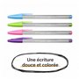 Pot de 20 stylos bille BIC Cristal Original et BIC Cristal Fun pointes moyenne et large couleurs assorties