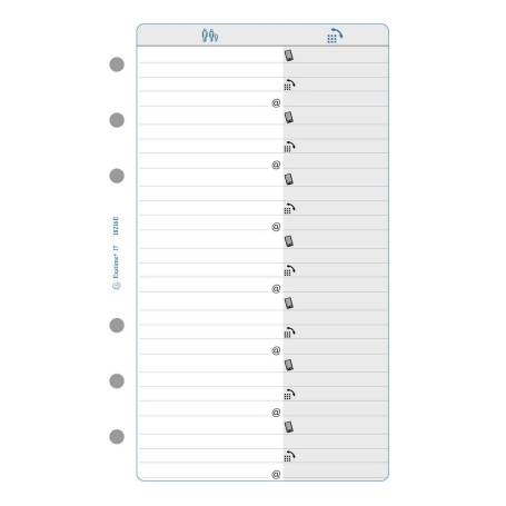Exacompta - 18216E - Recharges adresses-téléphones pour organiseur Exatime 17 - 47 feuillets blancs