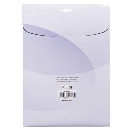 Exacompta - Réf. 42543E - Paquet de 25 plats translucides en PVC 20/100ème cristal lisse pour couvertures transparentes - permet